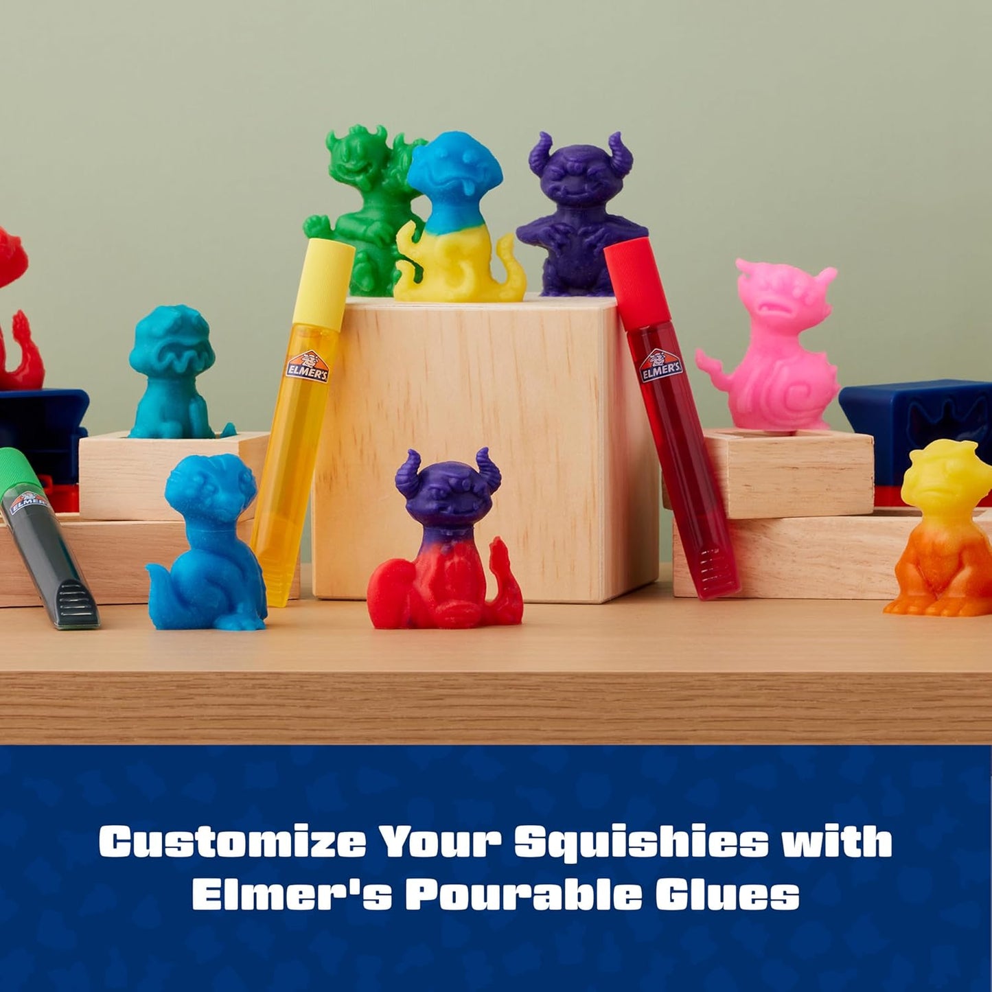 Elmer's Squishies Mix and Match, DIY Squishy Toys, Kids Crafts, Creates 4 Mix and Match Characters, 24 Piece Kit