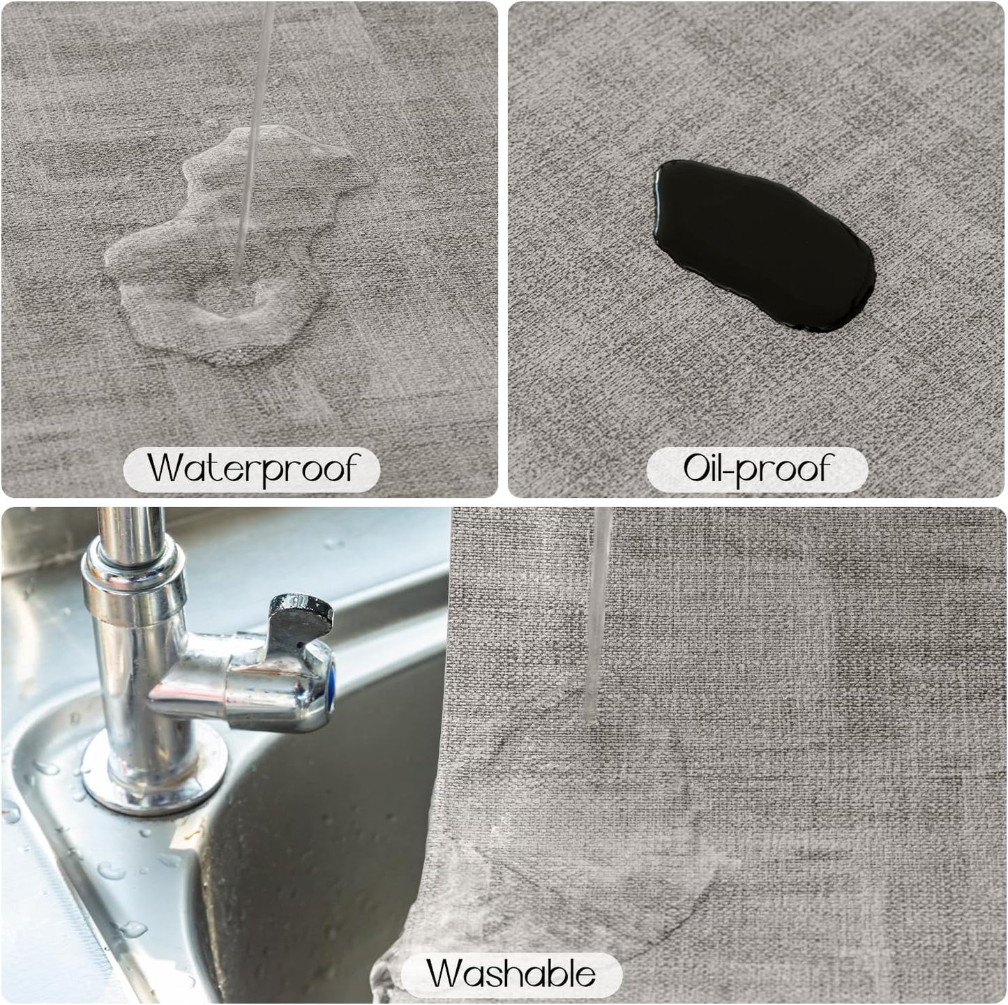 Romanstile Reversible Vinyl Placemats Set of 6, Faux Leather 100% Waterproof Oil-proof Wipeable Place Mats, Heat Resistant Dual Sided Table Mats for Kitchen/Dining/Party (Grey Nave Blue, 12 x 17 Inch)