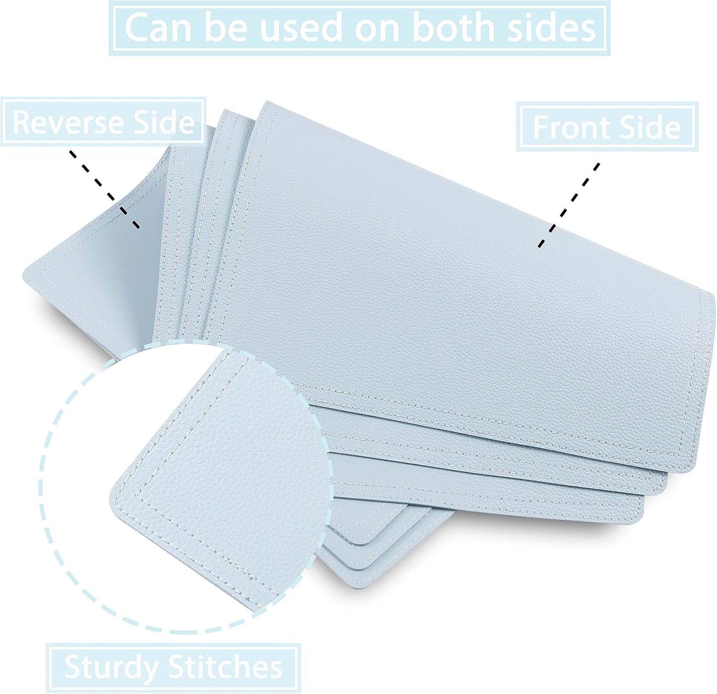 Faux Leather Placemats, PU Table Mats, Set of 6, Waterproof, Stain Resistant, Heat Resistant, Non-Slip Easy to Clean for Kitchen Dining Table,Conference Table C Teal Blue