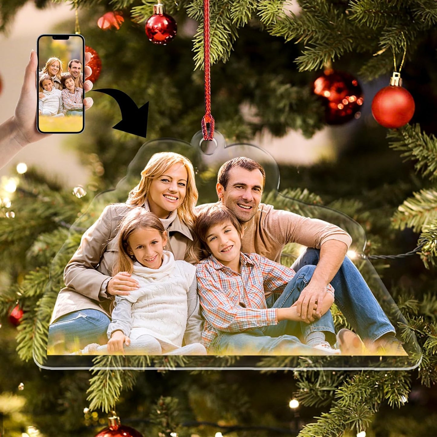 Personalized Photo Ornament 2025 Custom Picture Christmas Ornaments Personalized Xmas Tree Ornaments for Family Dad Mom Grandma Grandpa Friend