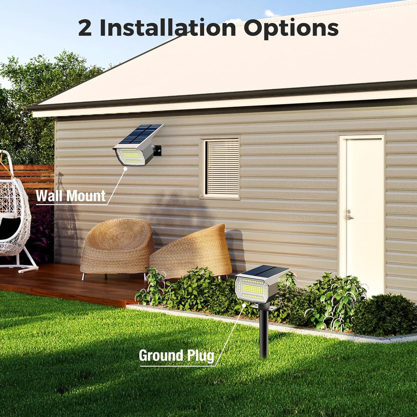 nipify 4 Pack Solar Spot Lights Outdoor, Solar Powered Waterproof Spotlight, Landscape Lighting for Outside Yard Garden Pathway,Green