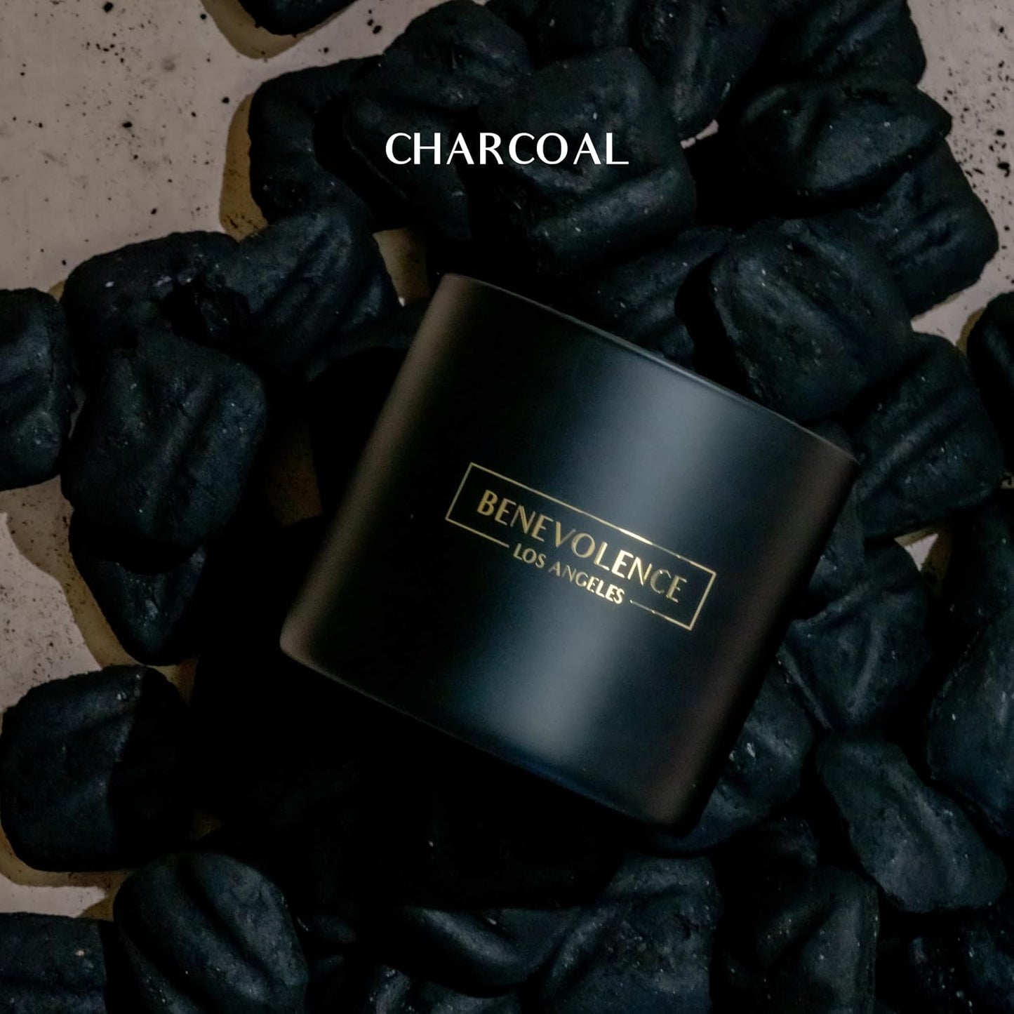 Benevolence LA 3 Wick Candle, Charcoal Large Scented Candle | Soy Candles | Gifts for Women and Men | Home Fragrance | Aromatherapy | Bathroom Freshener 14.5 Oz, 45 Hour Burn