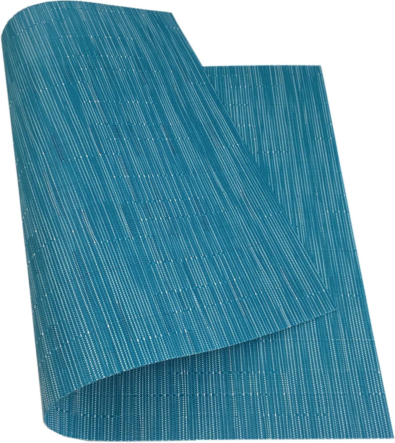 WAZAIGUR Placemats Set of 4 for Dining Table Heat-Resistant Washable Place Mats Woven Vinyl Kitchen Table Mats Easy to Clean,Blue