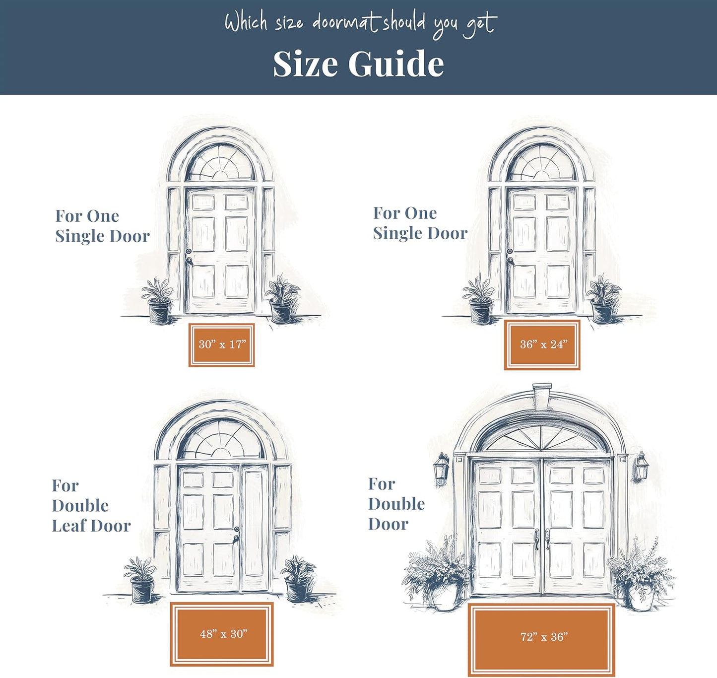 Barnyard Designs Natural Coco Coir Heavy Duty Backing Doormat - Large Cute Non-Slip Front Door Welcome Mat for Outside Entrance or Porch Entry, Brown (36x72, Welcome)