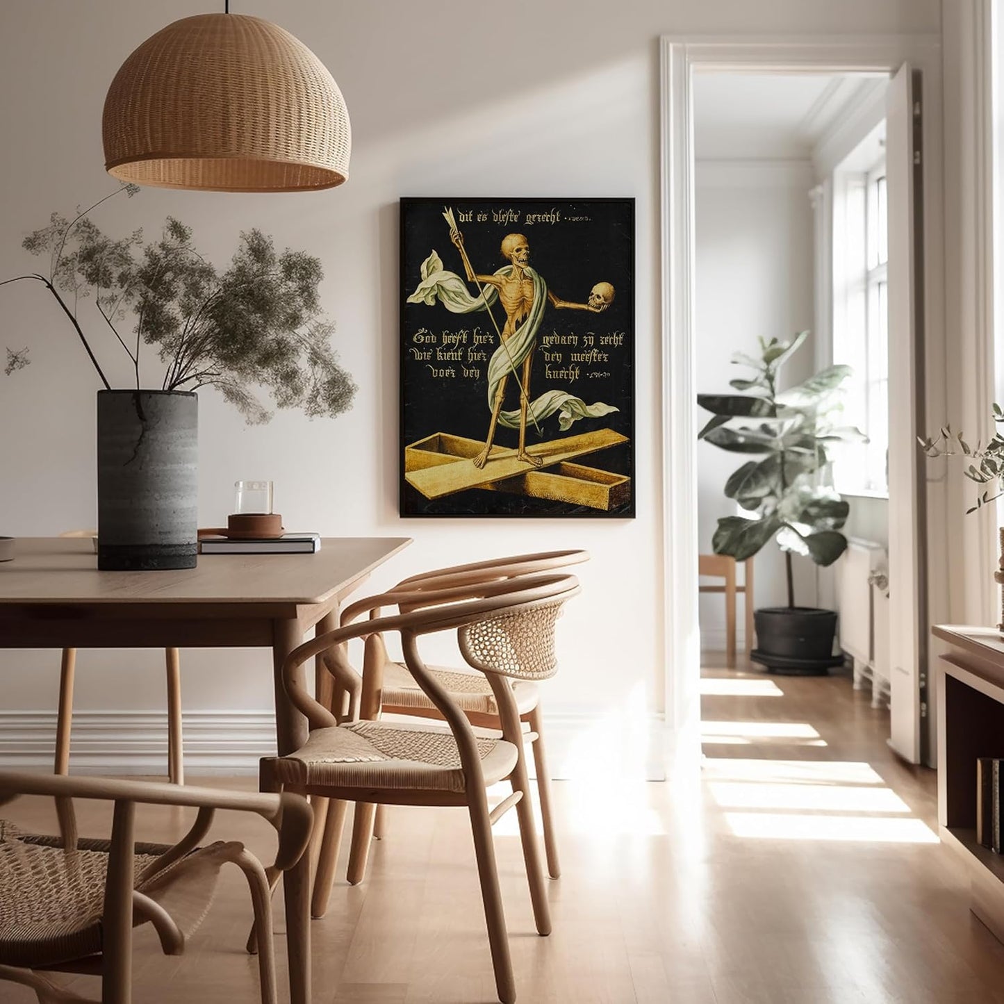 Poster Master Vintage Allegory of Life and Death Poster - Retro Skeleton Print - Halloween Art - Gift for Men & Women - Gothic Wall Decor for Dorm, Living Room or Bedroom - 16x20 UNFRAMED Wall Art