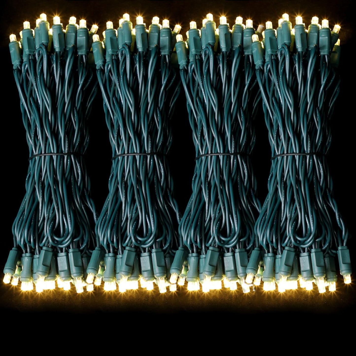 600LED (12pk of 50L) String Lights,Twinkle, LED Christmas Lights, 6" SPACING,Green Wire,Warm White