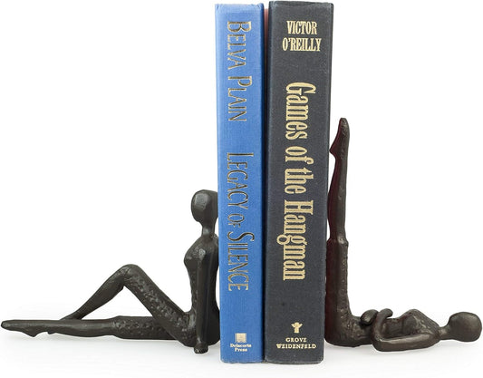 Danya B. ZI11217 Contemporary 2 Piece Ladies Stretching Cast Iron Metal Art Bookend Set