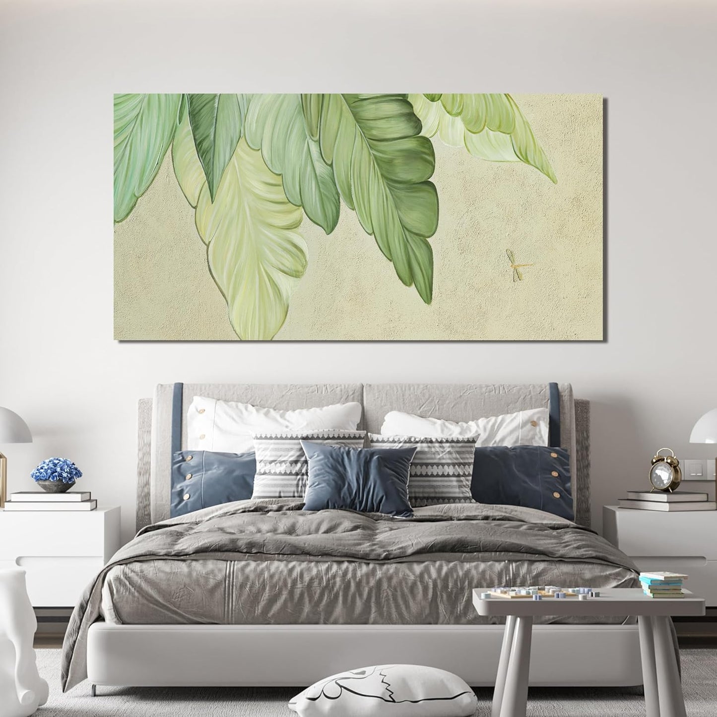 Canvas Wall Art Decor Large Modern Green Wall Art Prints Wall Art Pictures for Living Room Art Work for Wall Decor Boho Botanical Wall Art Oversized Artwork for Walls Bedroom Office Decor 29" X 58"