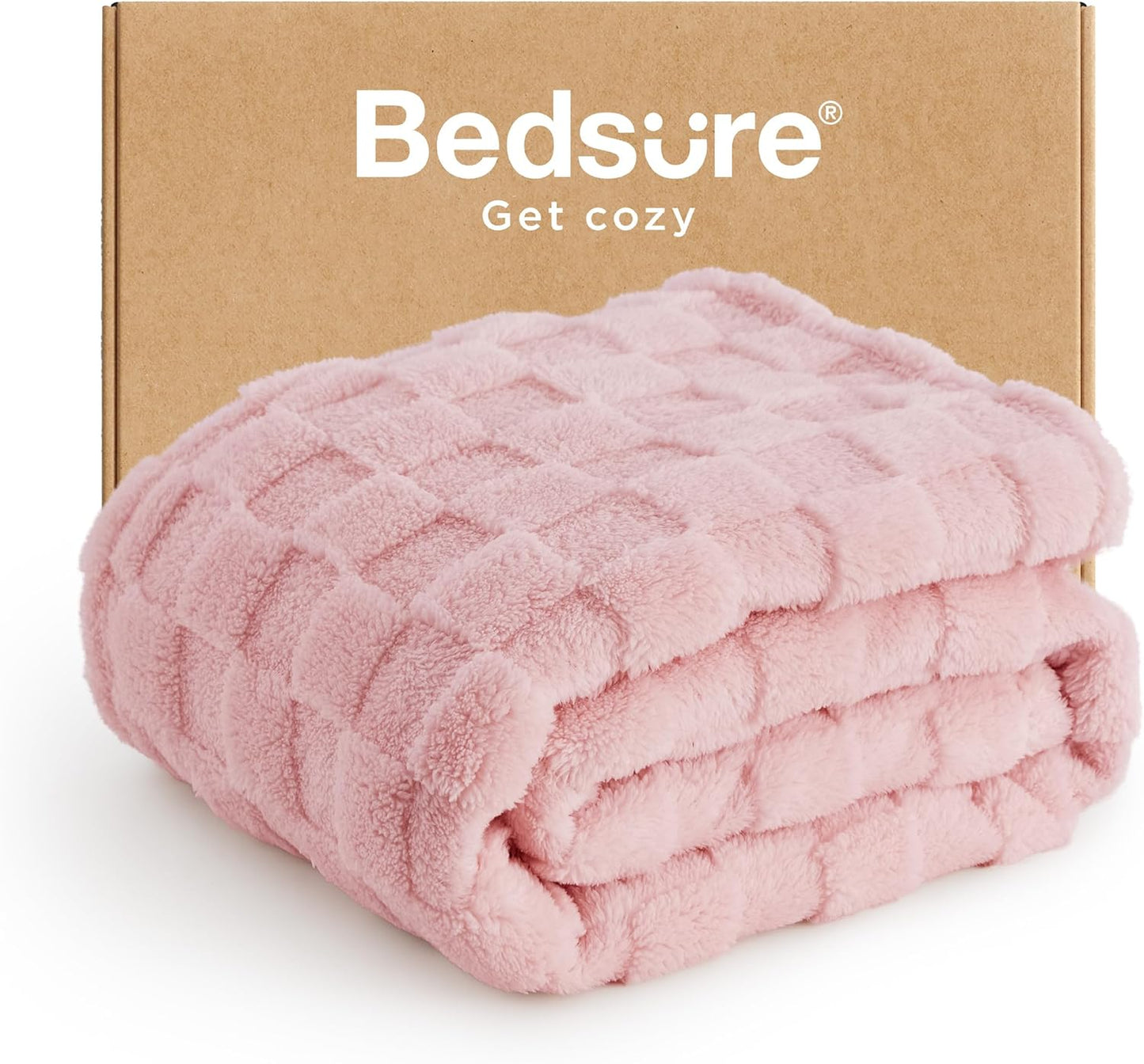 Bedsure GentleSoft Twin Blanket for Bed Blush Pink - Super Soft Cozy Blankets for Women Men Girls, Cute Fuzzy Fleece Throws for Bedroom Couch, 60x80 Inches