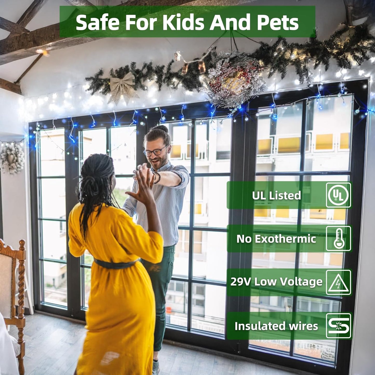 792 LED Icicle Lights, 82ft 8 Modes Fairy Hanging String Lights with Time Waterproof, Plug-in Christmas String Lights for Holiday Wedding Party Decorations, Blue & CoolWhite