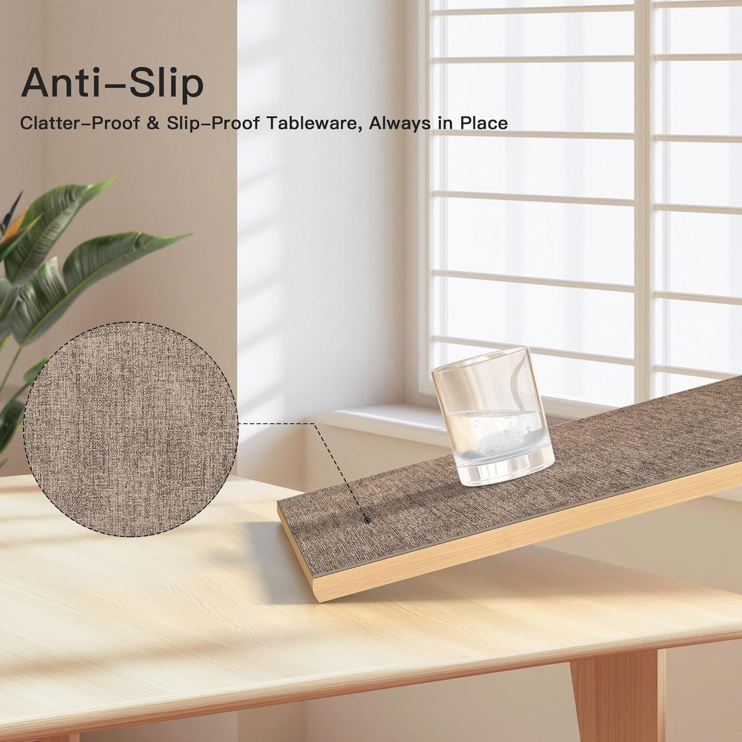 DOLOPL Placemats Set of 8, Reversible Wipeable & Heat Resistant Place Mats, Modern Faux Leather Table Mats for Kitchen, Neutral Waterproof Tablemats for Dining Table Decor, Wedding, Party(Brown)