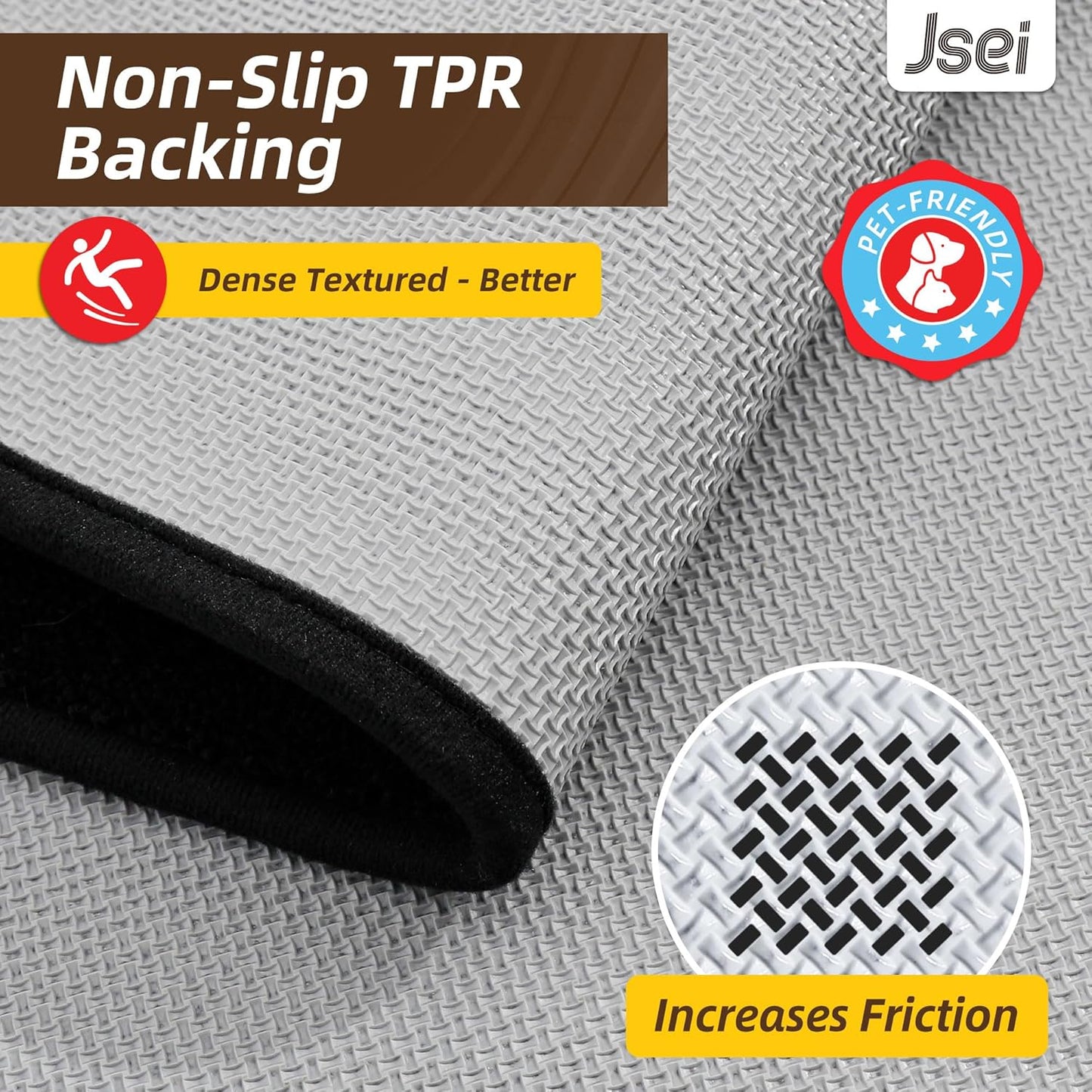 JSEI Entryway Rugs Doormat 32"x48", Non-Slip Dirt Trapper Door Mats Indoor, Washable Absorbent and Stain Resist Welcome Floor Mat for Front Door, Dog Door Mat, Muddy Wet Shoes & Paws, Black