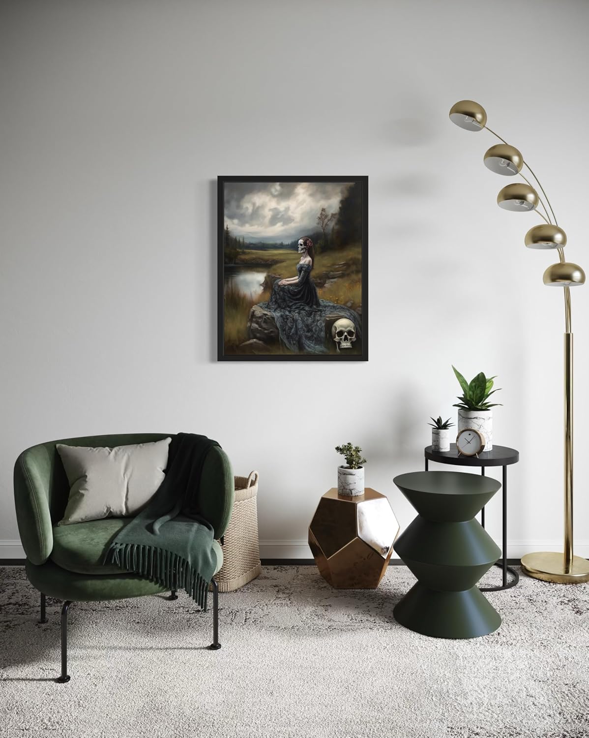 Widow Ghost Poster Art Print, Halloween Scary Vintage Wall Art Academia Spooky Painting Decoration for Horror Prints, Gothic Posters Bedroom Decor 89 (Widow Ghost, 8 x 10 inches, Black Frame)