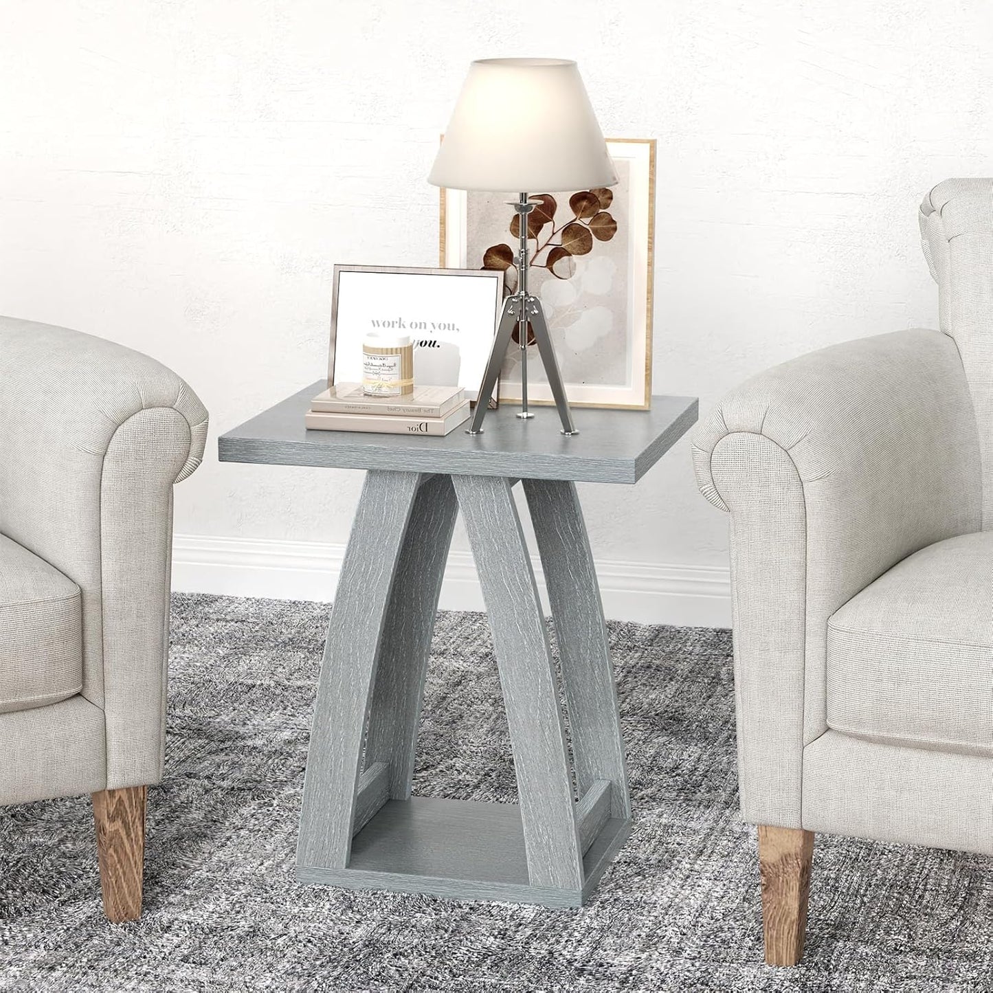 End Table, Side Table, Nightstand, Sofa Side Table with Shelf, Modern End Table for Living Room, Bedroom