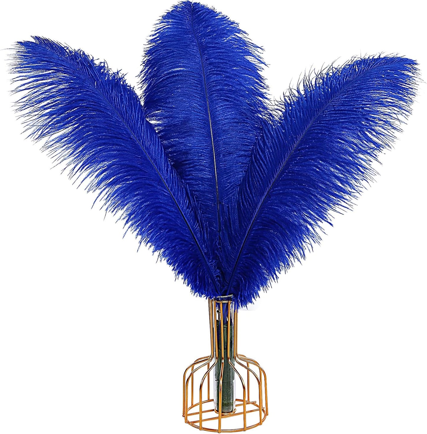 THARAHT Blue Ostrich Feathers 12pcs Large Natural Bulk 12-14Inch 30cm-35cm for Wedding Party Centerpieces Halloween and Home Decoration Feathers