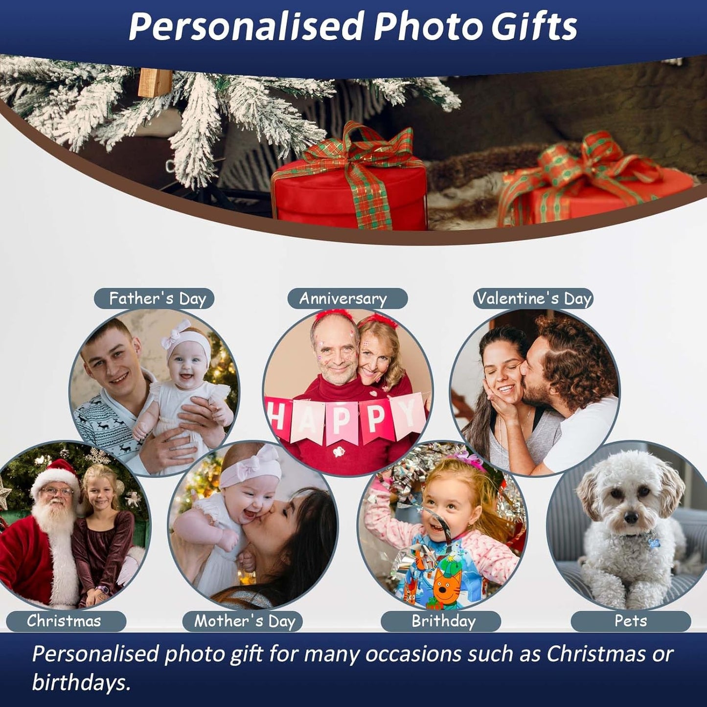 AIRUIXIO Custom Canvas Prints with Frame | Personalized Photo Canvas for Christmas Gifts | Ideal Family & Pet Wall Art Decor | Custom Canvas Wall Art 12x16Inch
