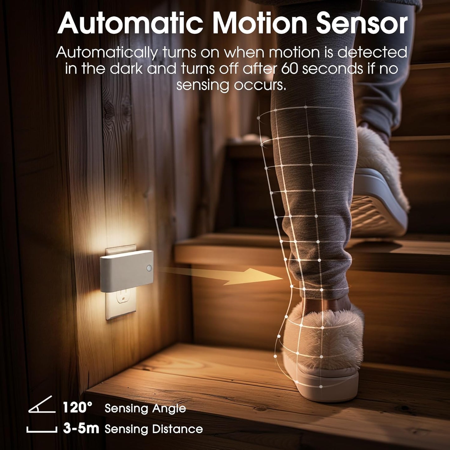 LED Night Light Motion Sensor 2 Pack, Motion Activation Night Lights Plug into Wall, Auto On Off, 0-100LM Dimmable Night Light Plug in, 3000K Warm White LED Nightlight for Kids Bedroom Hallway