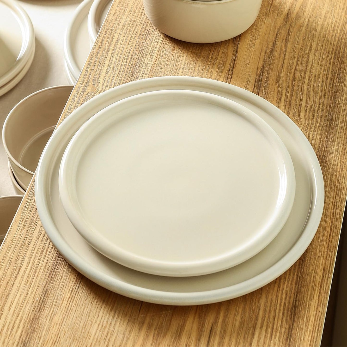 Stone Lain Eden 4-Piece Dinner Plate Set Stoneware, Beige