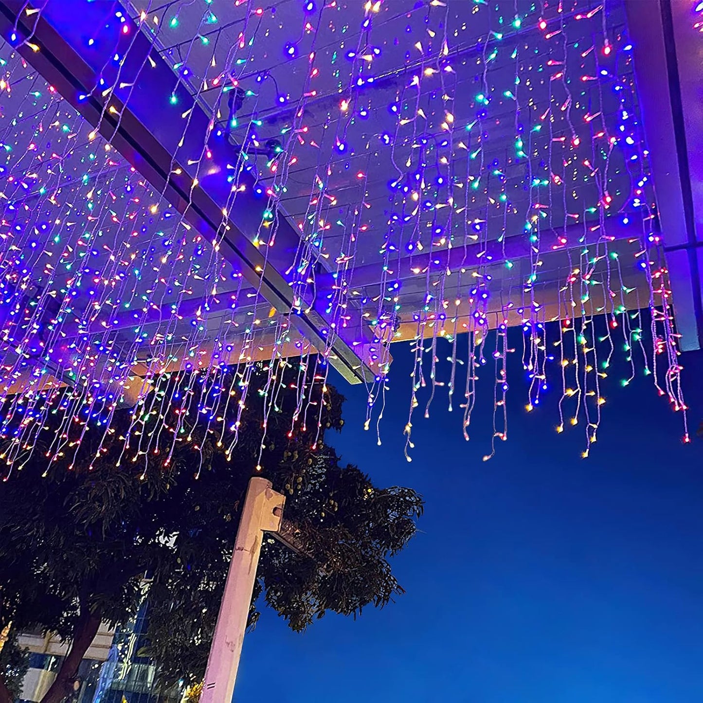 AGIRL 400 LED Icicle Lights Outdoor 32.8Ft 75 Drops Icicle Christmas Halloween Lights 8 Modes Waterproof Fairy String Lights for Indoor Bedroom Garden Wedding Porch Decoration