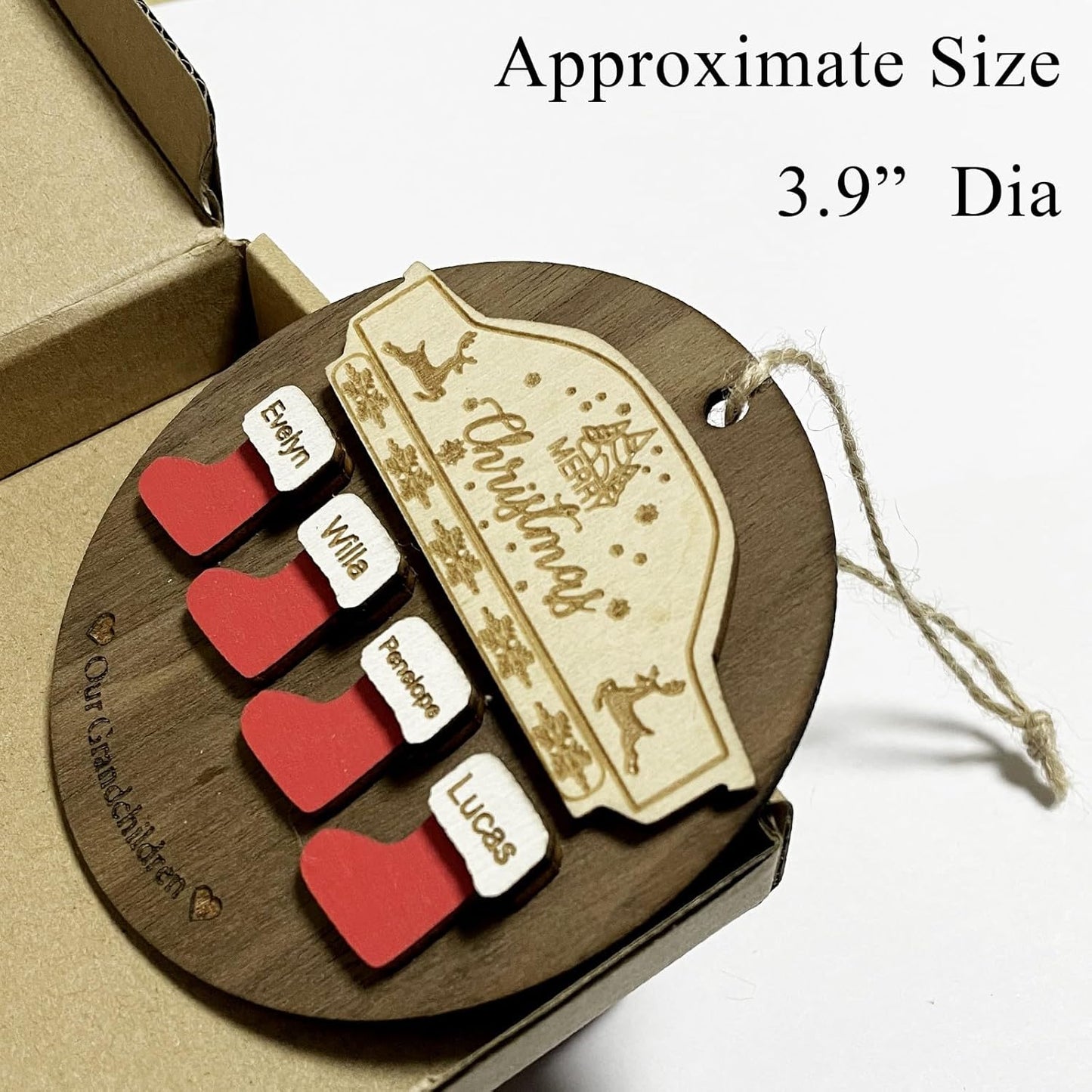 2025 Christmas Ornaments Personalized Christmas Family Name Ornaments,Custom Stocking Wooden Christmas Ornament Family of 2/3/4/5/6/7/8,Customized Xmas Ornament Tree Deorations,Personalized Gifts