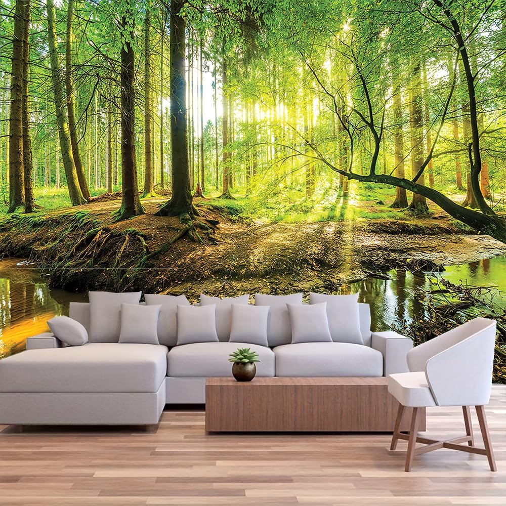 FENDROM Forest Tapestry Wall Hanging Trees Trunk Nature Green Sunlight Wall Tapestry for Livingroom Bedroom Dorm Home Decor