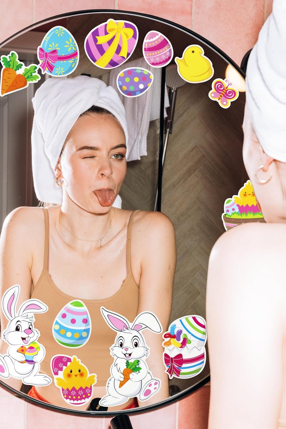 Iconikal 100-Count Easter Window Clings, Static Cling Window Decorations, (5 Sheets of 20)