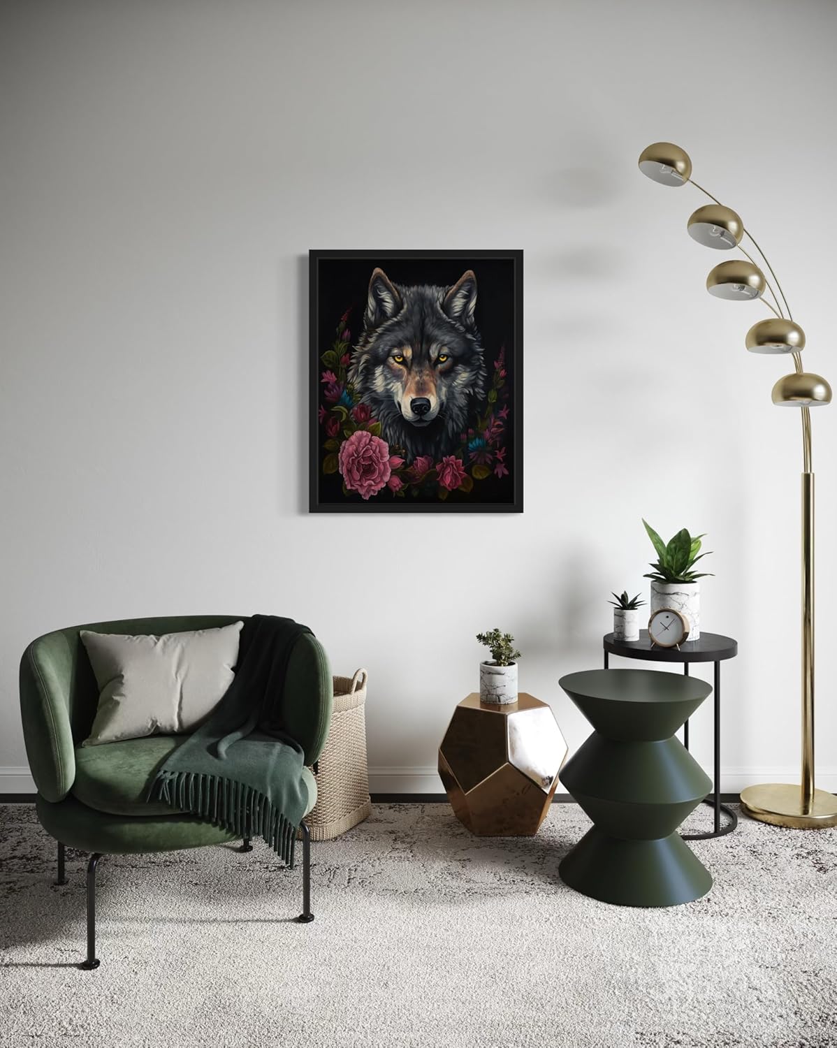 Vintage Wolf Poster Art Print, Halloween Scary Wall Art Academia Spooky Painting Decoration for Horror Prints, Gothic Posters Bedroom Decor 89 (Vintage Wolf, 8 x 10 inches, Unframed)