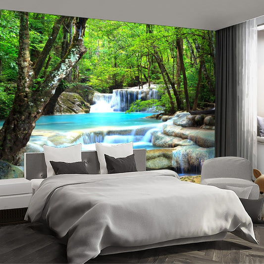 Forest Landscape Wall murals Woodland Tree Peel and Stick Wallpaper for Bedroom Living Room - 96"x137"