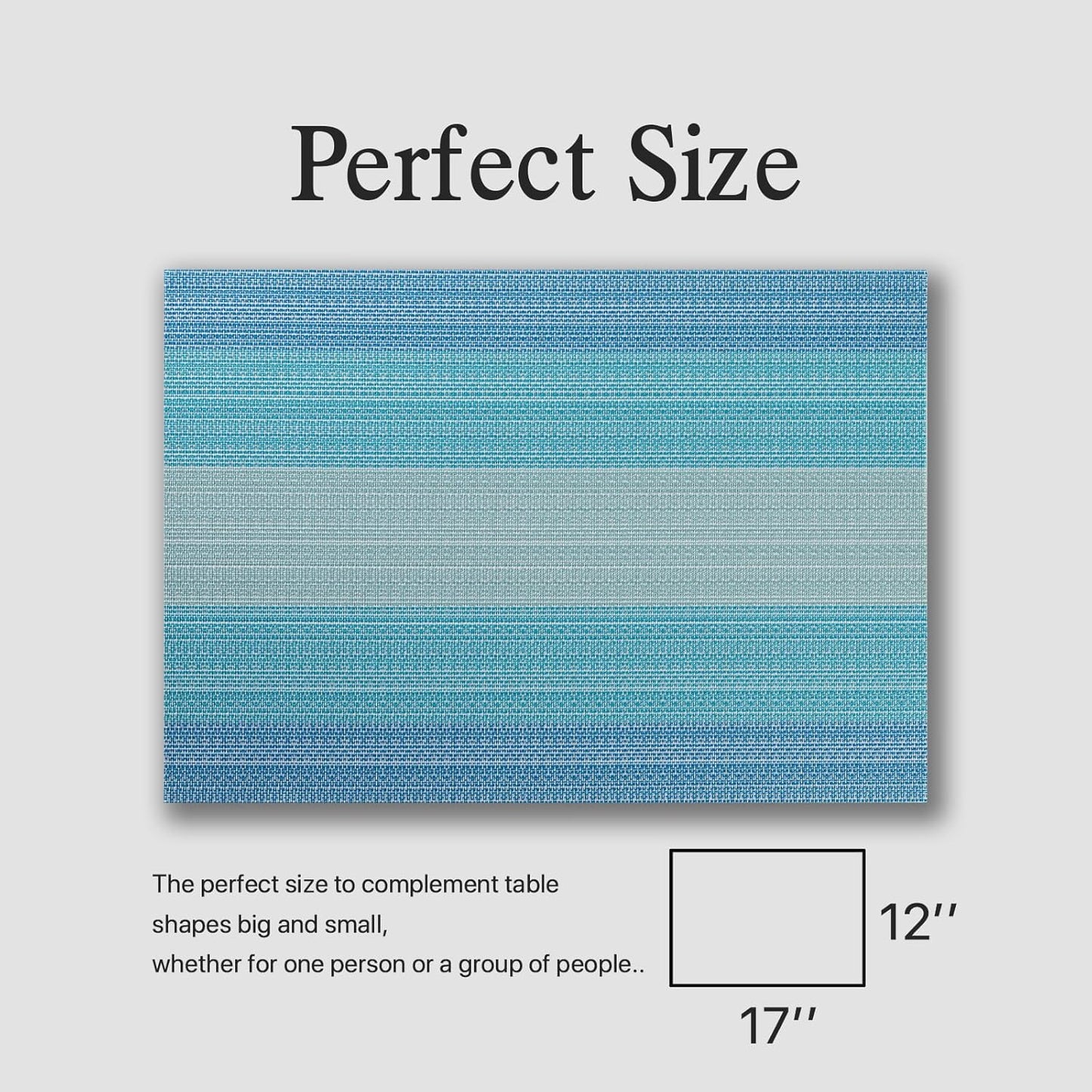 Placemats Set of 4 - Easy Clean Woven Vinyl Placemats for Dining Table, Indoor/Outdoor Place Mats, Washable PVC Table Mats（Ocean Geode）