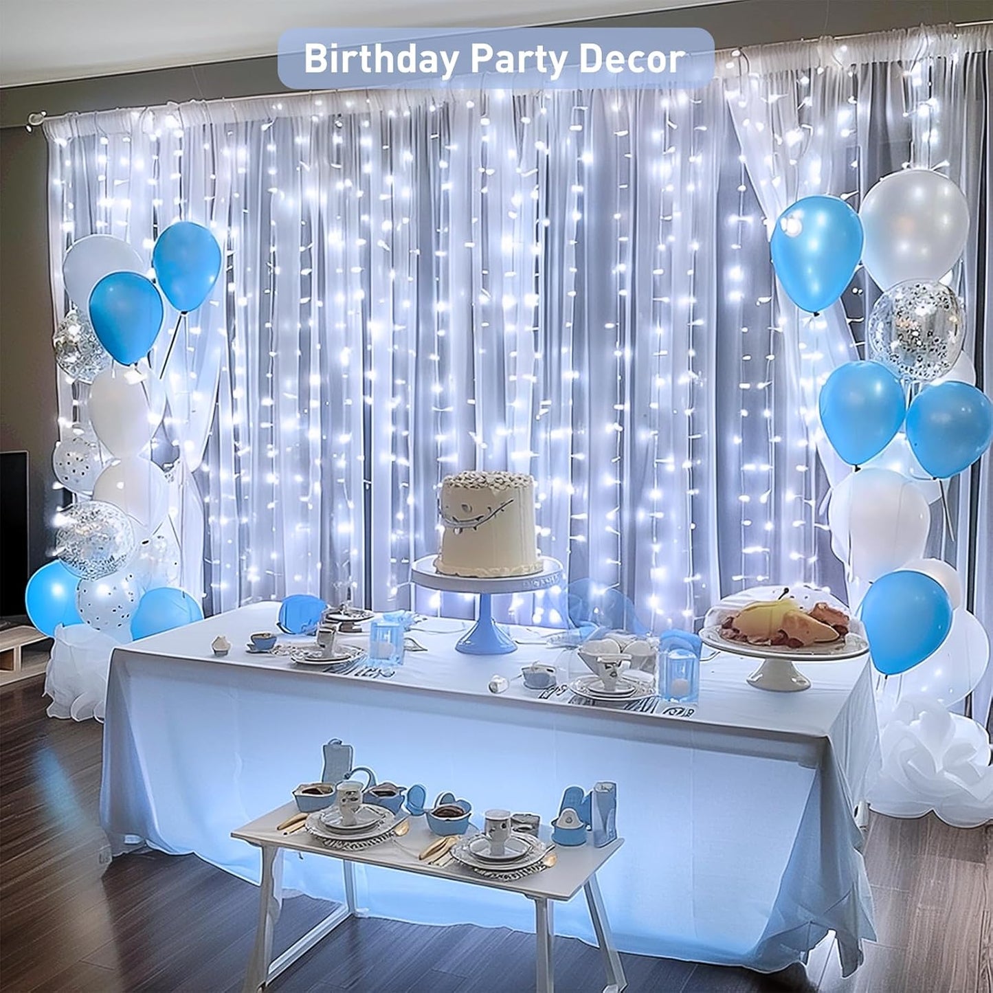 JMEXSUSS 900LED Christmas Curtain Lights, 9.5x29.5ft White Indoor/Outdoor Plug-in with Remote, Window Hanging String Lights for Bedroom, Wedding, Xmas Decoration