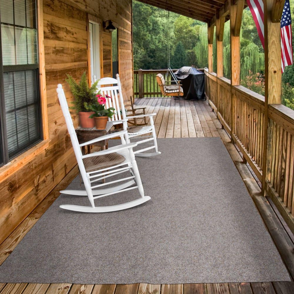 House, Home and More Indoor Outdoor Carpet with Rubber Marine Backing - Brown - 6 Feet x 45 Feet - Durable, UV-Resistant - Adds Color and Comfort to Your Deck, Patio or Other Outdoor Rug Space.