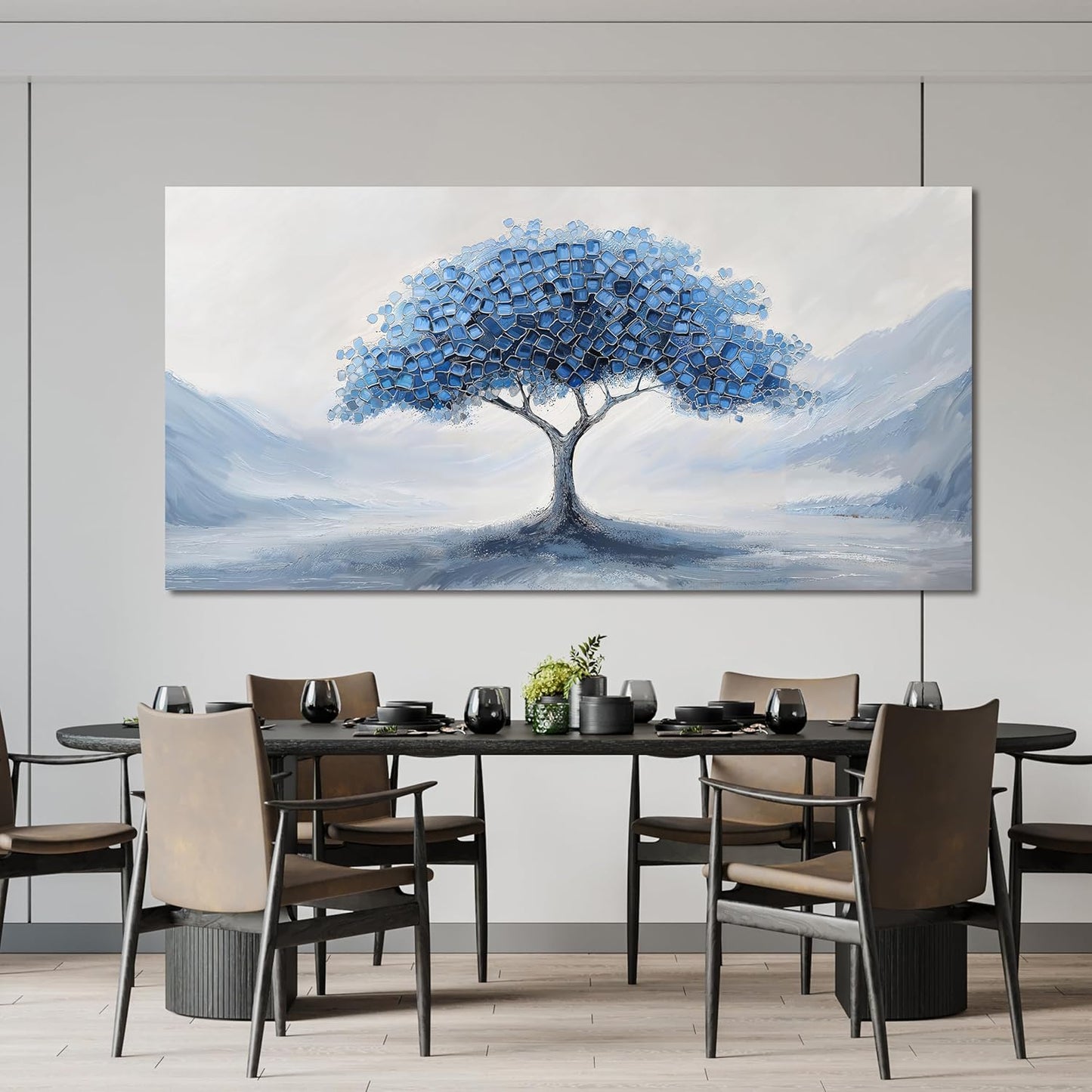 Canvas Wall Art Decor Wall Art Pictures for Living Room Large Tree of Life Wall Art Decorations Abstract Canvas Art Wall Decor Blue Wall Art Prints Artwork for Walls Bedroom Home Decor 24" X 48"