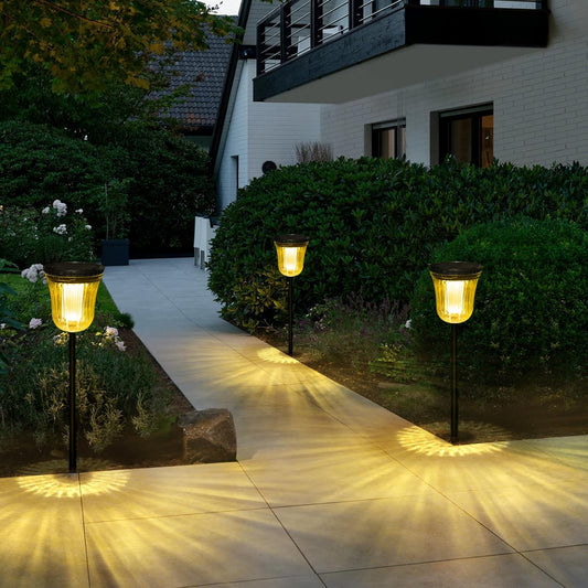 Solar Pathway Lights, 6 Pack 200 Lumens Super Bright Solar Lights Outdoor Waterproof with 2 Lighting Modes, Auto On/Off Outdoor Solar Lights for Yard, Walkway, Lawn, Driveway, Path,Outside
