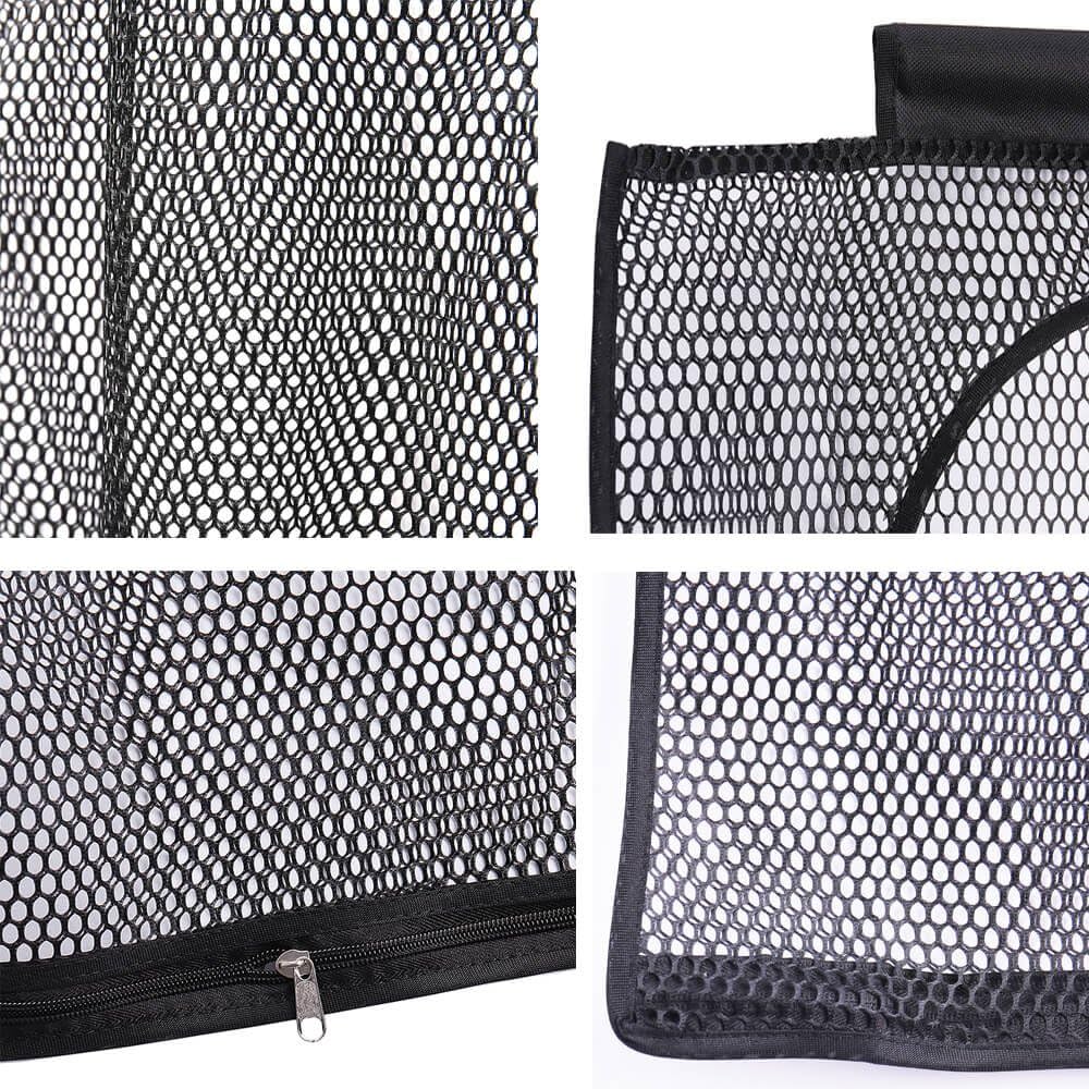 ALYER Breathable Mesh Laundry Hamper,Foldable Hanging Closet Storage Basket,Portable Space Saving Dirty Clothes Bag (Black)