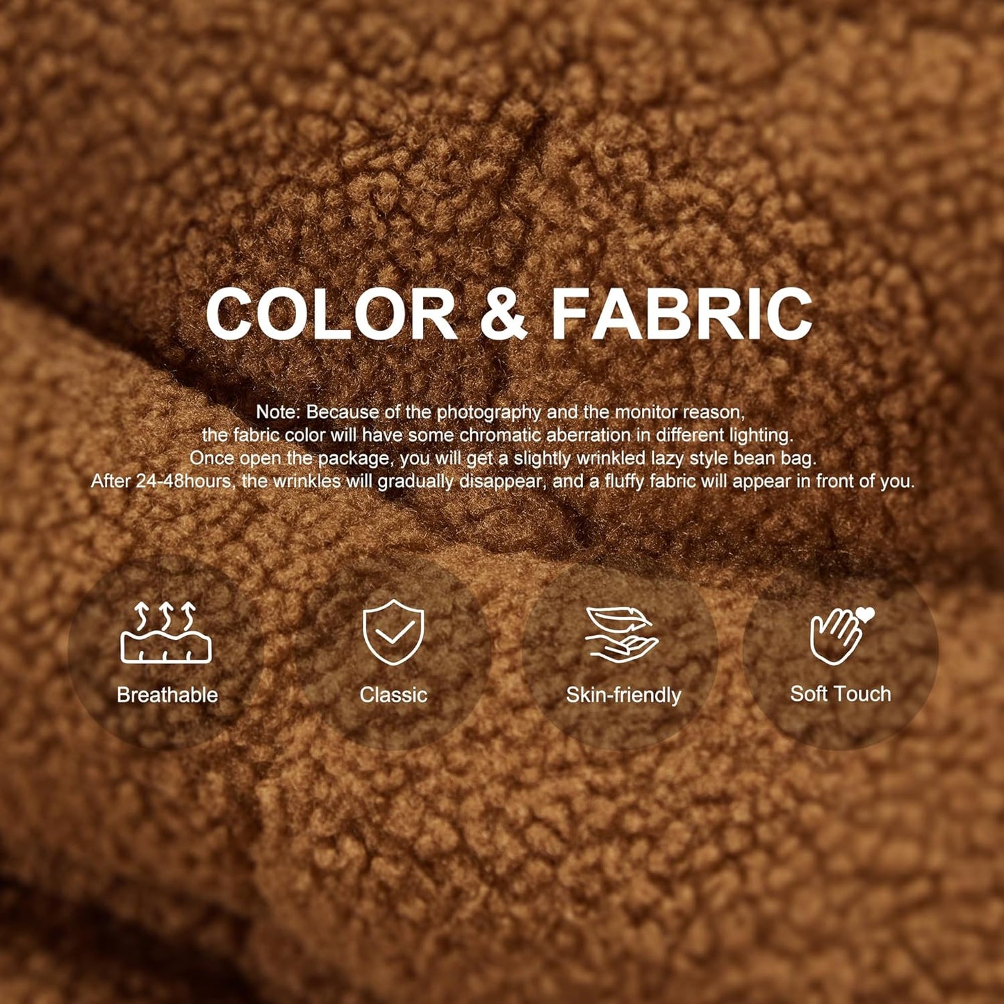 Bean Bag Chairs for Adults Giant Bean Bag Chair Memory Foam BeanBag Chair Big Bean Bag Sofa with Filler Faux Fur Fireside Beanbags Lazy Sofa for Living Room Bedroom Dorm Office (Brown Teddy)