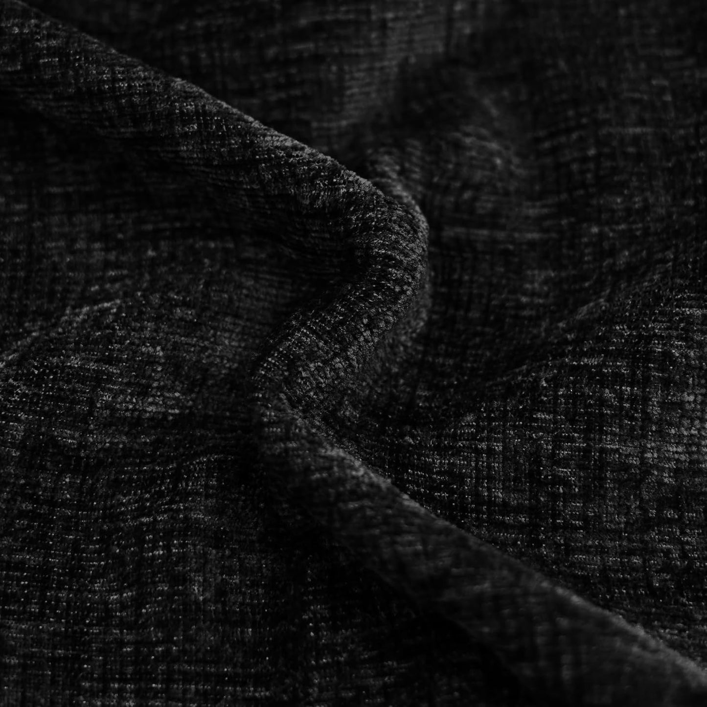 CaliTime Throw Pillow Covers Decorative 12 X 20 Inches Pack of 2 Cozy Chenille Cushion Cases for Couch Sofa Bed Living Room Home Black