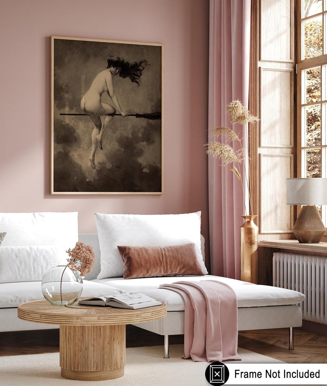 Poster Master Vintage Departure for the Sabbath Poster - Retro Naked Witch Print - Halloween Art - Gift for Men & Women - Gothic Wall Decor for Living Room, Bedroom or Dorm - 8x10 UNFRAMED Wall Art