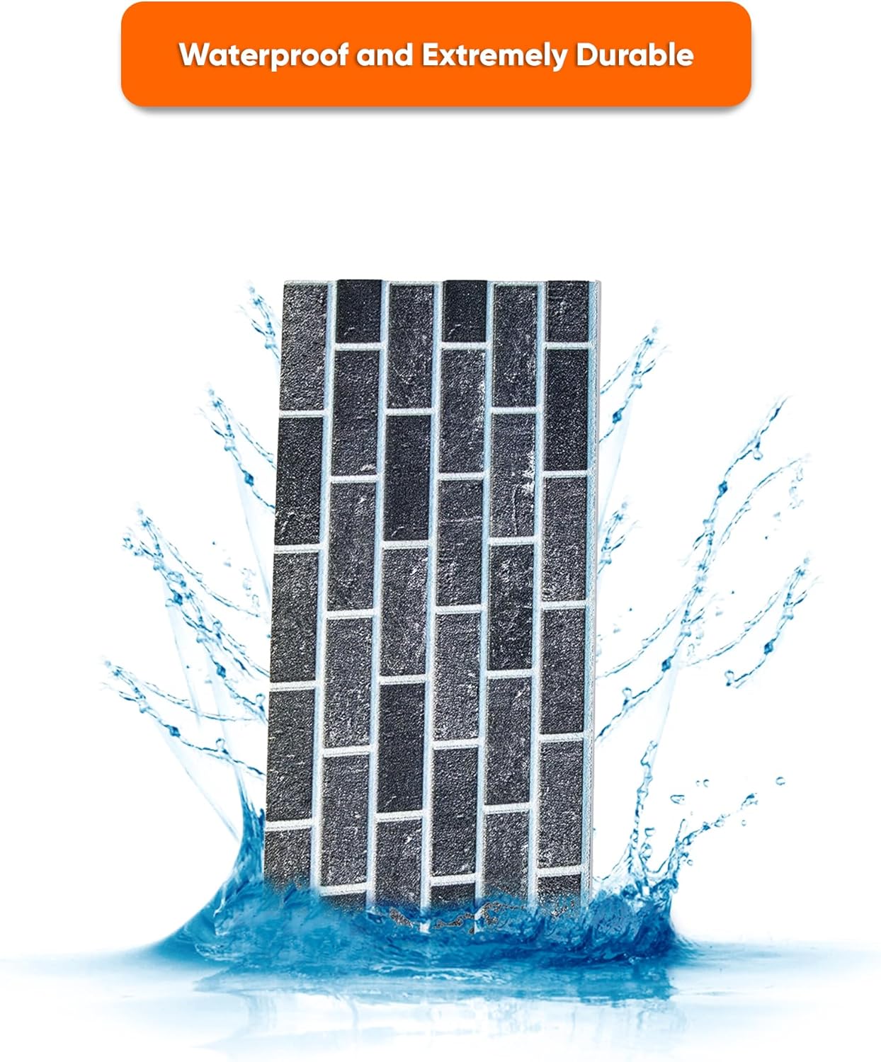 IZODEKOR 3D Brick Effect Wall Panels - Faux Brick Paneling for Living Room, Kitchen, Bathroom and More | Ash Smoke - Pack of 3, Covers 16 sq ft