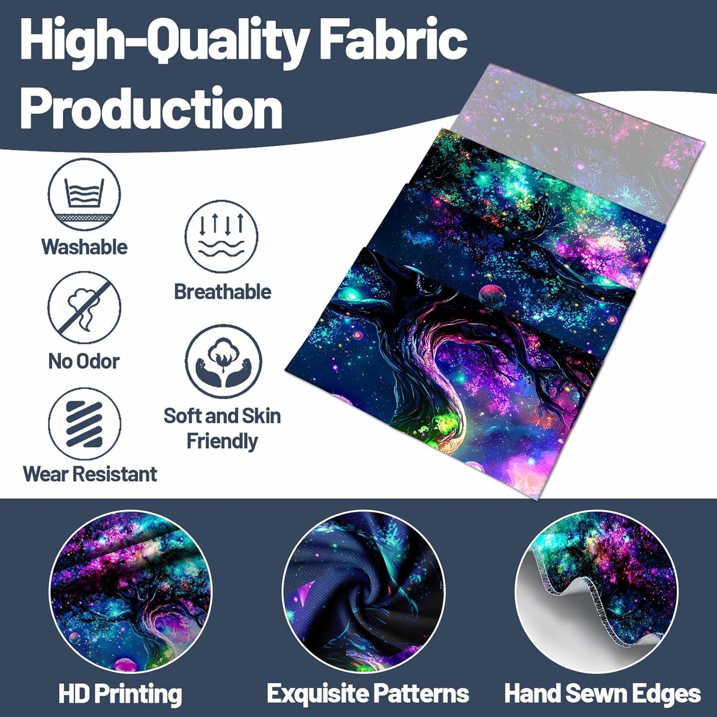 dueeia Blacklight Tree Life Tapestry Wall Hanging Fantasy Black Light Glow in the Dark Uv Mushroom Tapestries for Bedroom Aesthetic Living Room Wall Decor (59.1"x39.4")