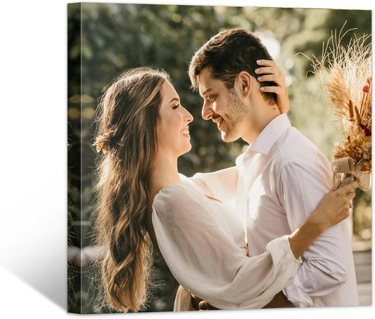 WayToLight Custom Canvas Prints with Your Photos Framed Personalized Picture Canvas Prints Wall Art Ideal for Home Decor Christmas Family Gifts (16" x 16")