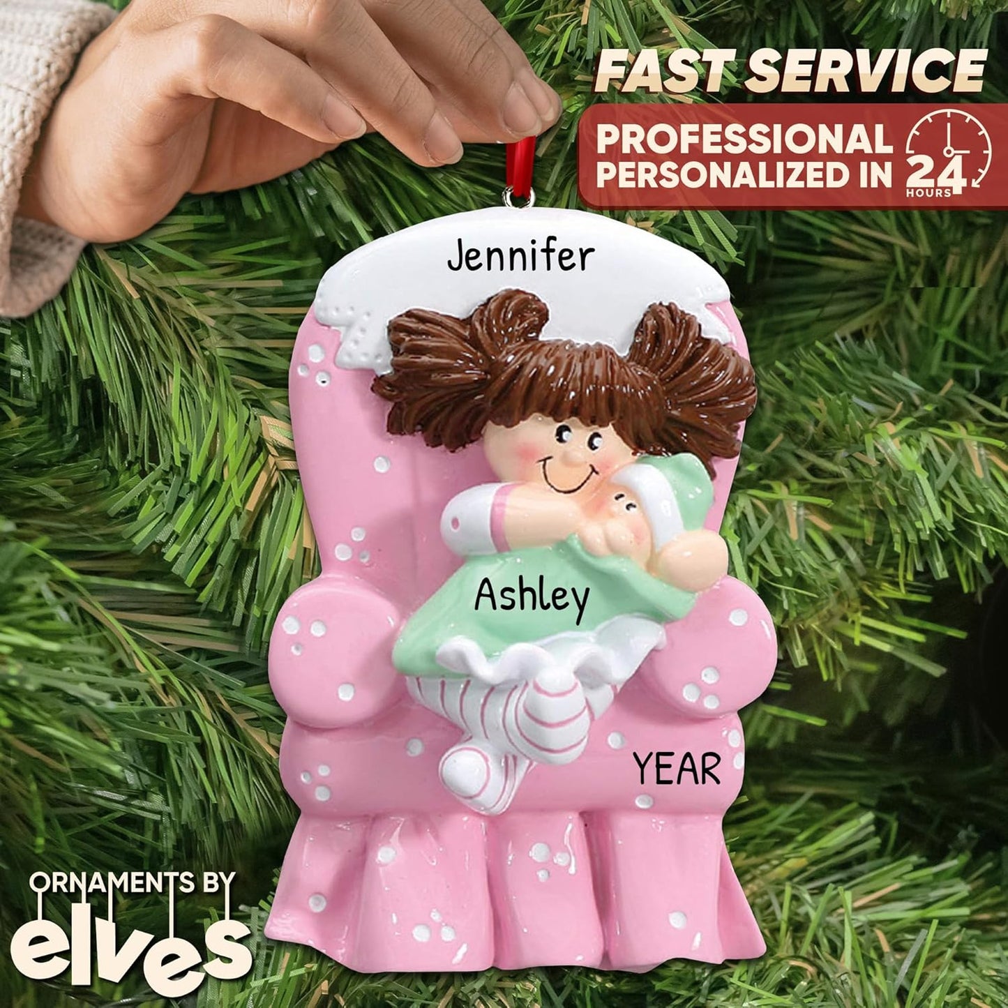 Personalized Sibling Christmas Ornaments 2024 - Sister Ornaments New Big Sister Family Ornaments Children My First Christmas as a Big Sisters Ornament Sibling