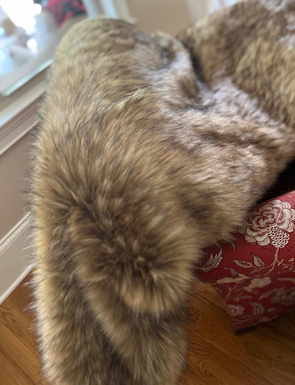 Brown Faux Fur Throw Blanket and Bedspread Caramel and Coffee Colors, Realistic Faux Brown Wolf - Light & Dark Brown Faux Fur - Luxury Throw Blanket, Made in USA, 16406