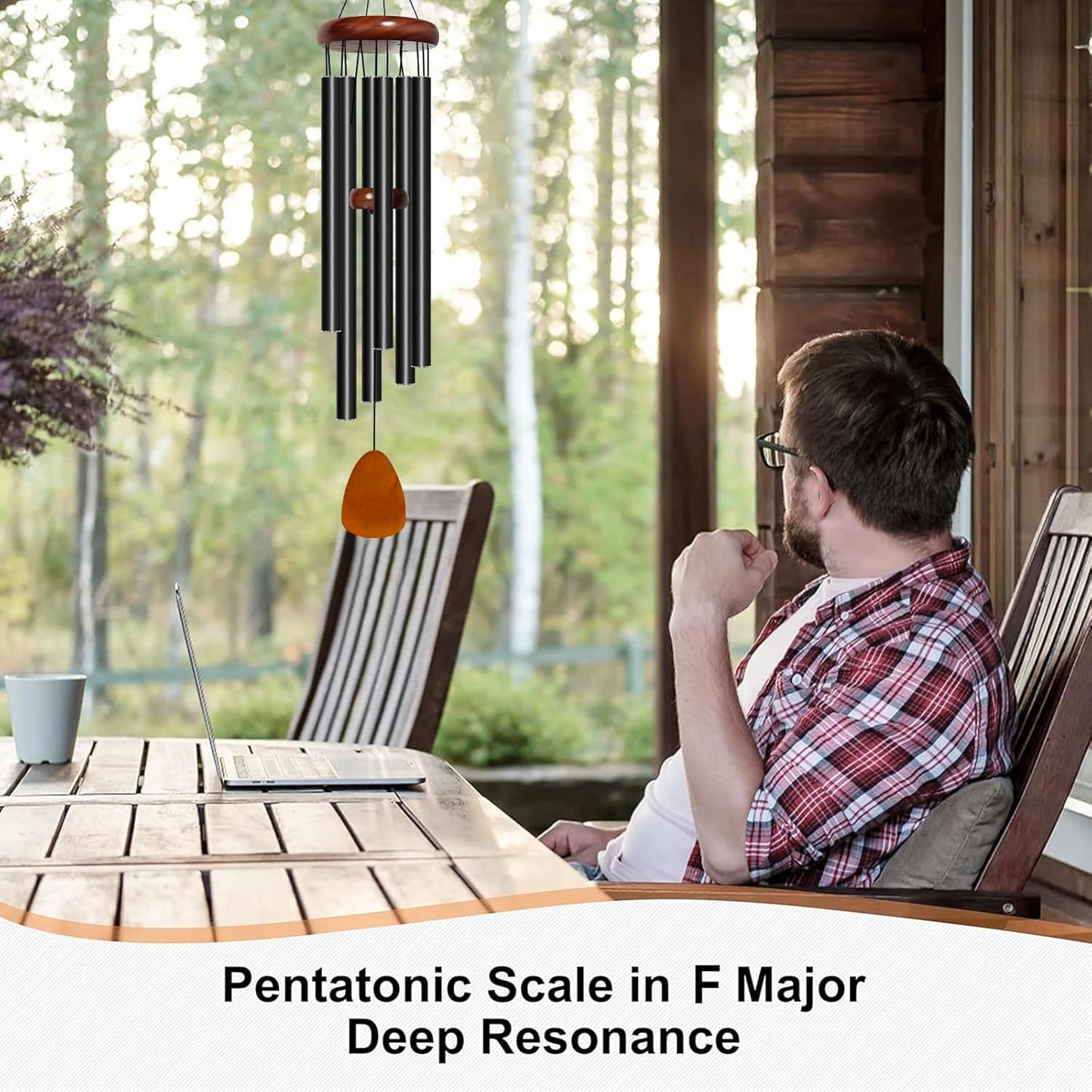 Wind Chime for Outside, 32 inch Aluminium Metal Wind Chimes, Relaxing Soothing Wind Chimes Outdoor, Decoration for Garden, Patio, Yard, Home, Gift for Mother's Day, Birthday(Waterdrop)