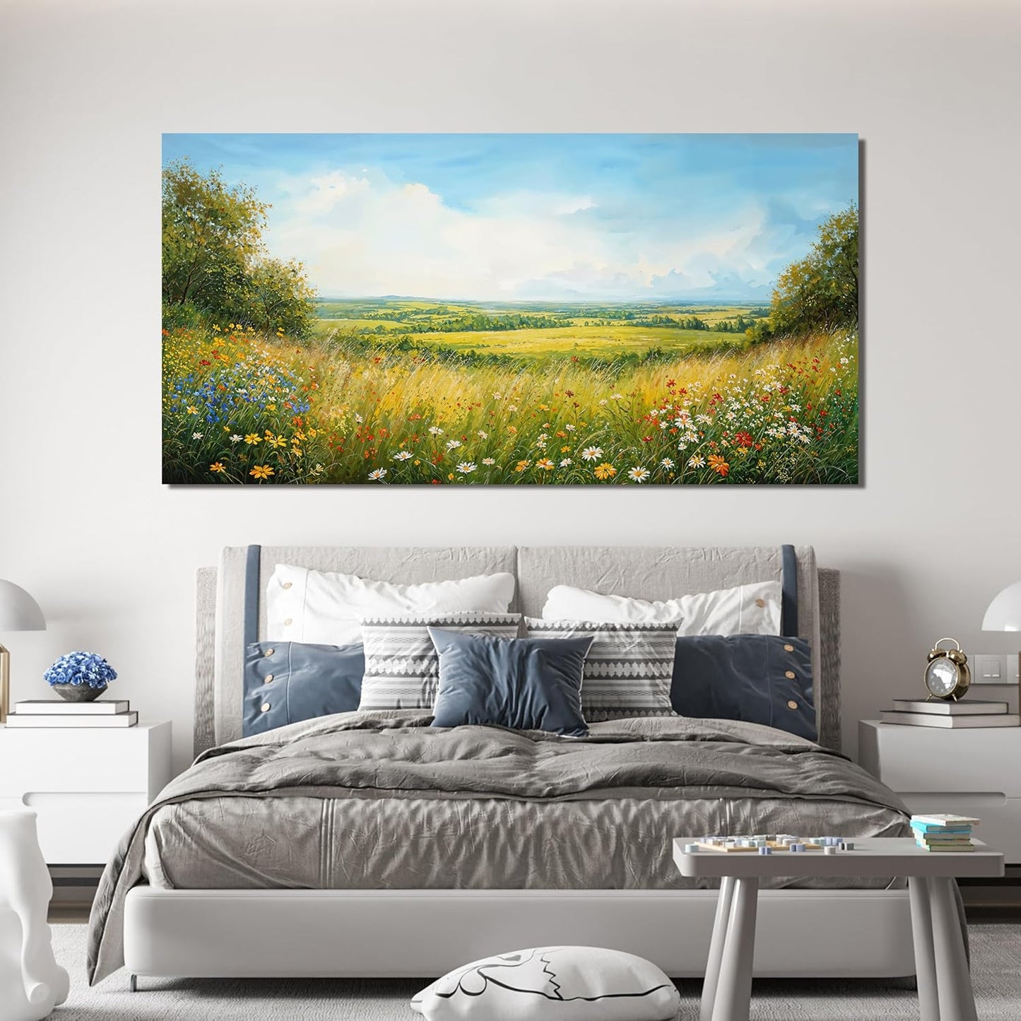 Canvas Wall Art Decor Modern Large Landscape Wall Art For Living Room Green Botanical Wall Art Green Floral Wall Decor Artwork for Walls Canvas Prints Art Work For Home Office Wall Decor 29" X 58"