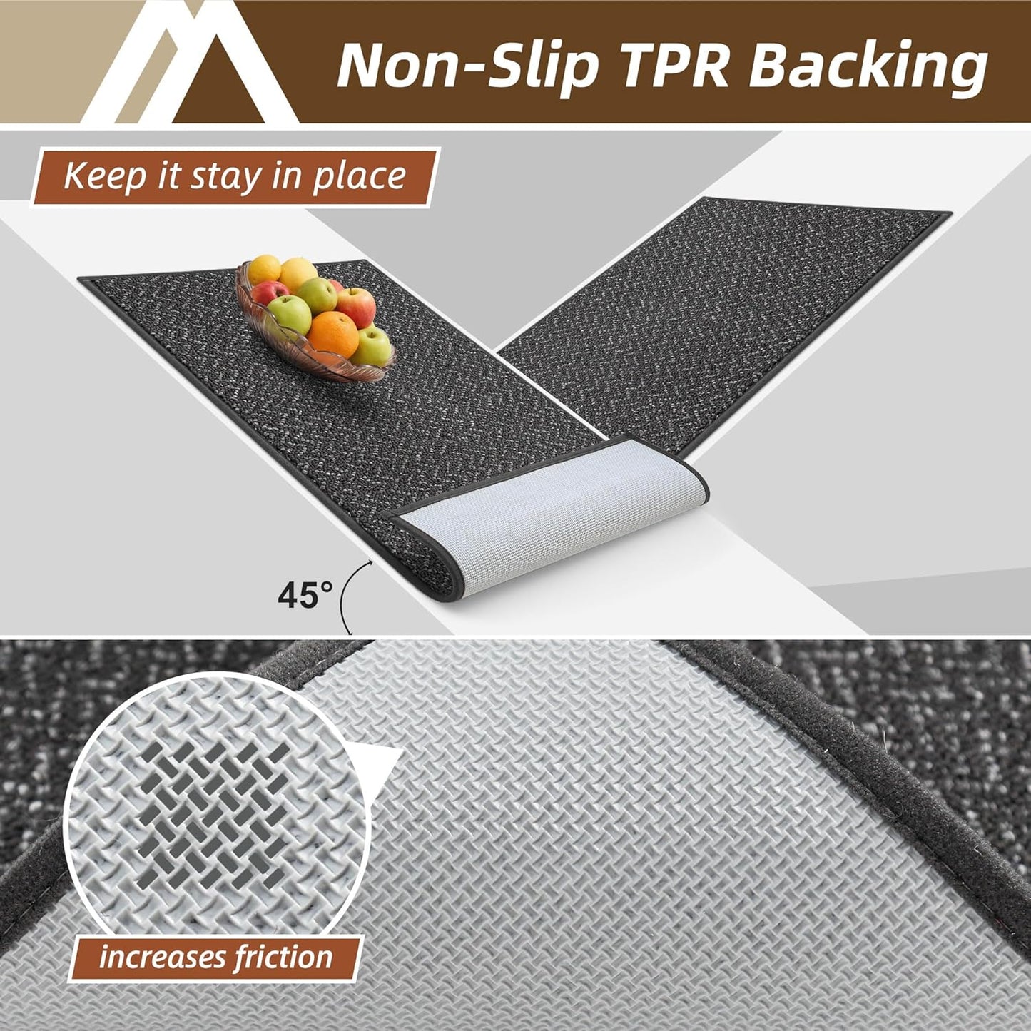 COSY HOMEER-Door-Mat 36"x60" Non Slip Absorbent Entryway Rugs Dirt Trapper Doormats Washable Entrance Mats Low Pile Welcome Floor Mat for Front Back Door and Entry Mats,Dark Grey