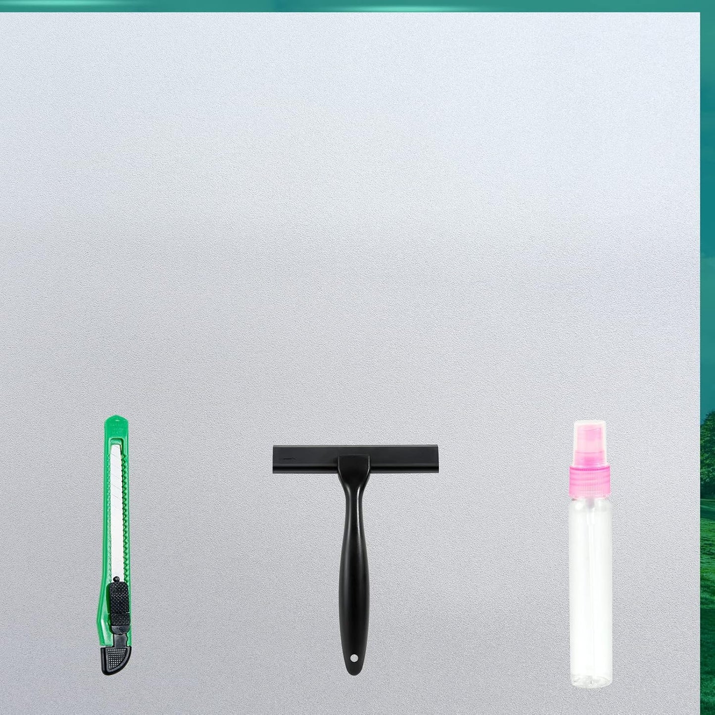 Frosted Glass Window Film with Tools,Reusable Window Privacy Film,Static Clings Window Film Kit for Home Bathroom and Office. (Pure, 29.6Inch×157.4Inch)