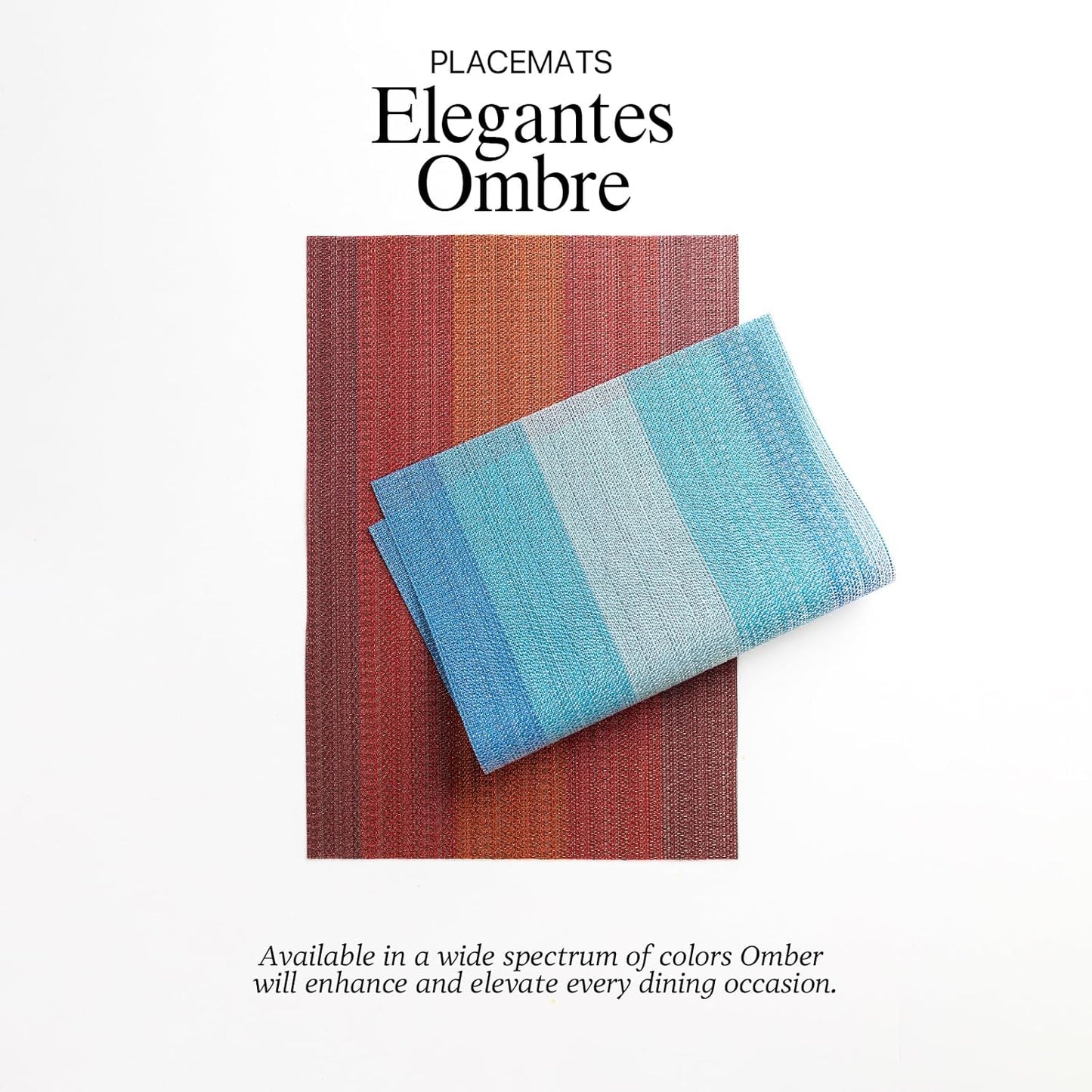 LEXMORE Placemats Set of 4 Vinyl/Plastic Woven Place Mats for Kitchen Table Indoor/Outdoor Washable Placemat Wipeable Dining Table Mats(B-Ocean Geode)