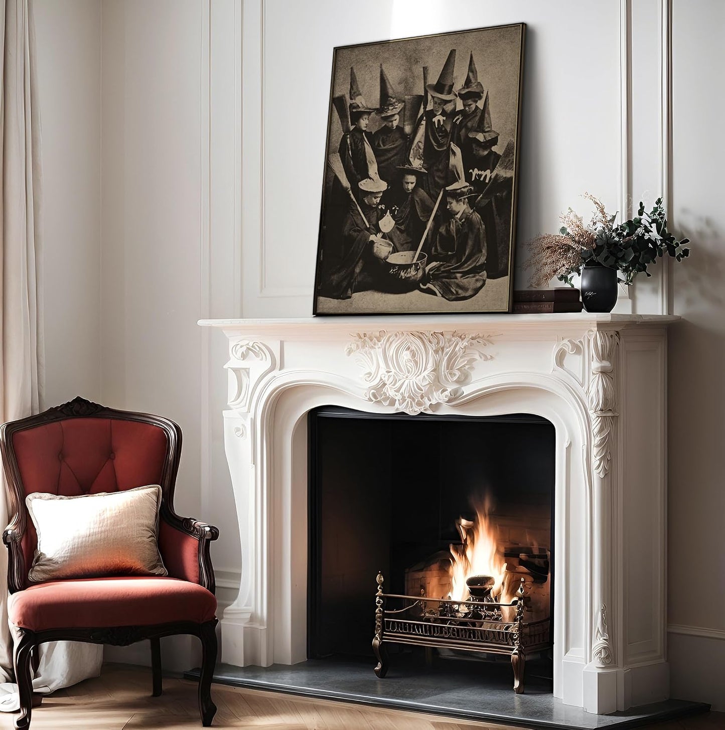 Poster Master Vintage Witches Cooking Poster - Retro Witchcraft Print - Black Magic Art - Halloween Art - Gift for Men & Women - Gothic Decor for Living Room, Bedroom or Dorm - 11x14 UNFRAMED Wall Art