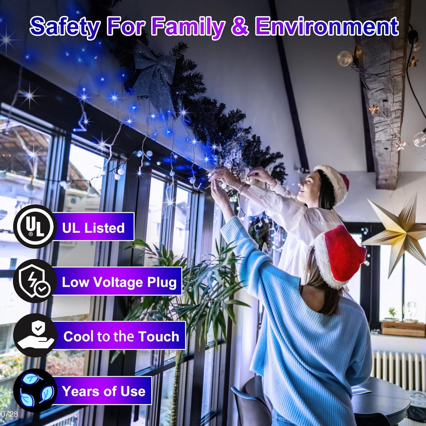 792 LED Christmas Outdoor Lights with 176 Drops, 82ft Hanging Curtain Lights 8 Modes, Christmas Fairy Lighs with Timer & Memory for House Roof Holiday Wedding Christmas Decor (Blue)