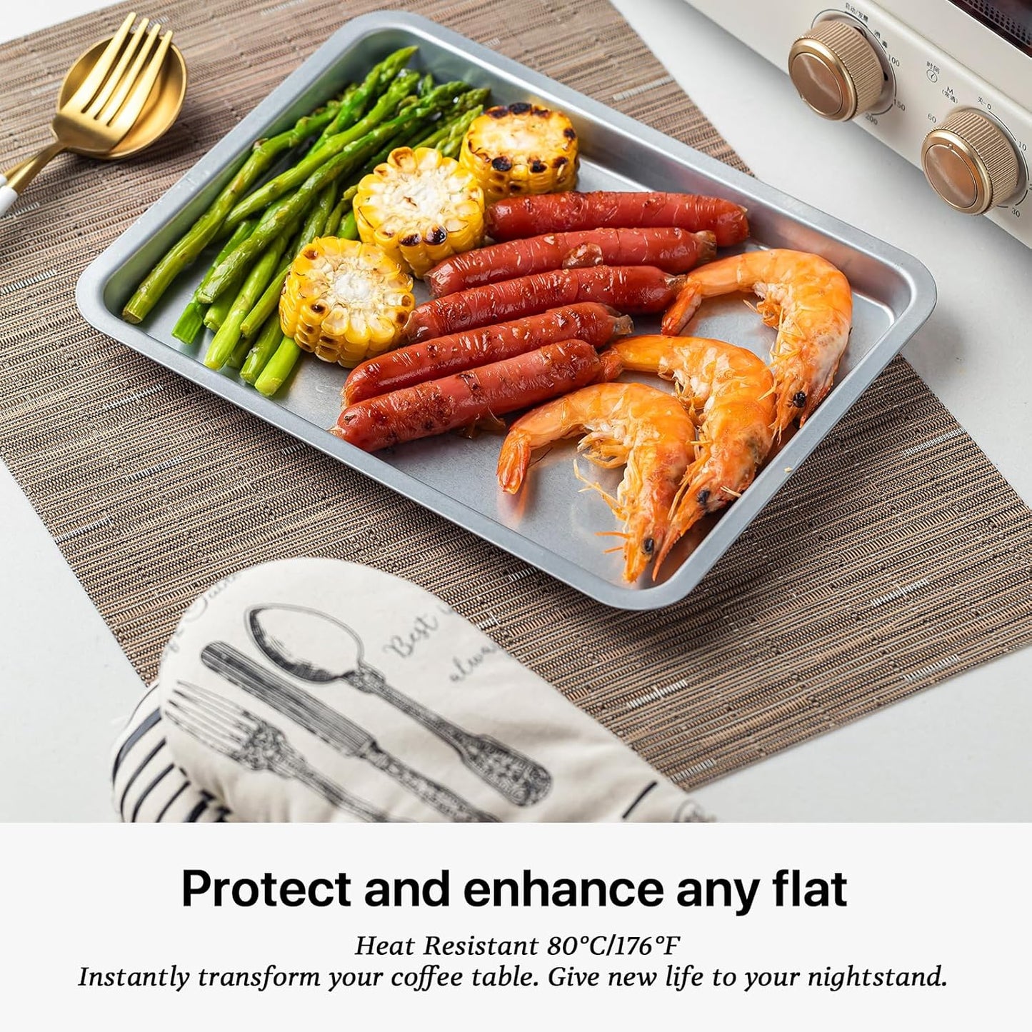 LEXMORE Placemats Set of 12 Vinyl/Plastic Woven Place Mats for Kitchen Table Indoor/Outdoor Washable Placemat Wipeable Dining Table Mats(Light Brown)